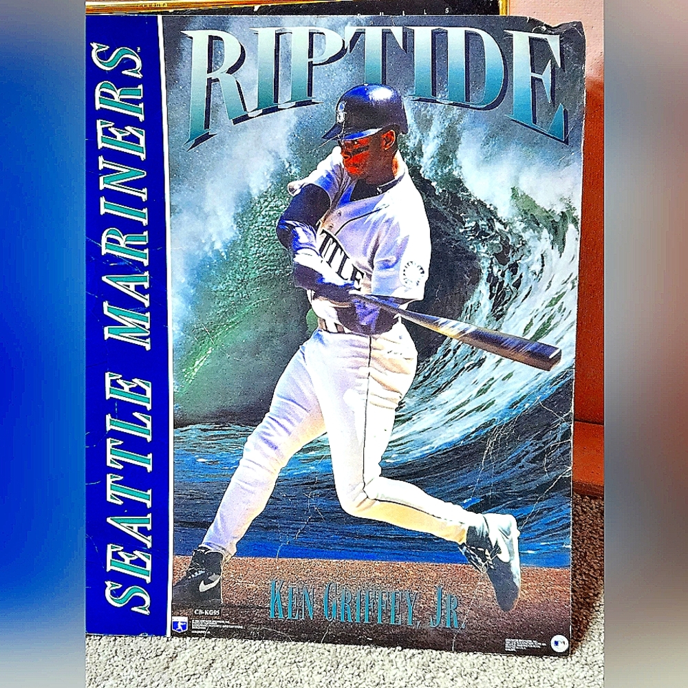 Vintage 1990s Ken Griffey Jr Riptide baseball poster 16x20